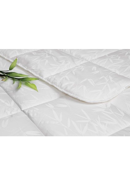 Bambu Cotton Çiçek DESENLI%100 Pamuk Bebek Yorgan, Beyaz, Bebek (95X145 Cm)