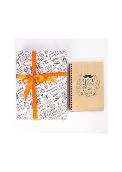 En Iyi Babalara Hediye 8 cm x 12 cm Ölçülerinde Çizgisiz 48 Yaprak Ahşap Kapaklı Defter