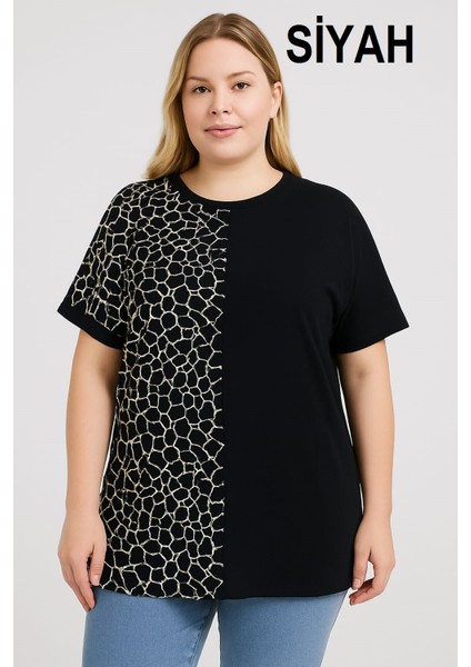 Kadın Büyük Beden Özel Desen Viskon Bluz modelleri
