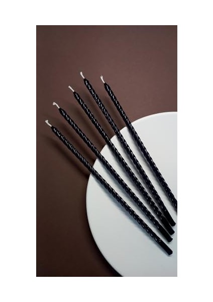 Balmumu Mum. (10 Adet Siyah) 24CM Burgulu Dilek Mumu. Doğal Petek. Ince Uzun. Parti, Nişan, Ritüel, Parti, Kutlama, Mumu Beeswax Candle. Yogo (Siyah)