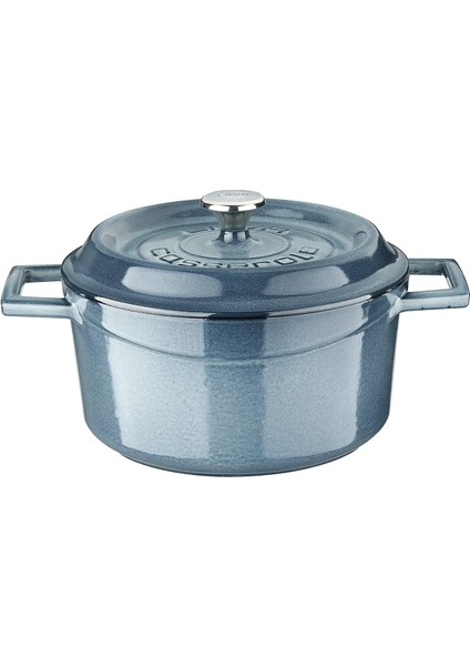 Metal Premium Serisi - Döküm Yuvarlak Tencere, 20 Cm, Majolik Gri