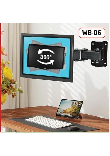 Monitör Askı Aparatı, Duvar Tipi Hareketli Monitör Kolu