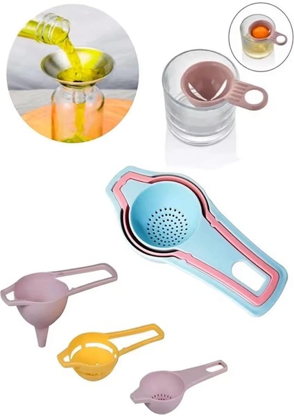 Yumurta Ayırıcı, Beyaz ve Sarı Yumurta Için, Mini Huni, Çay Süzgeci Ev Kullanımı Için Küçük Yumurta Kepçesi 3 Parça Mini Set