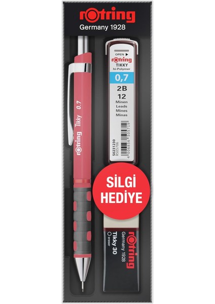Tıkky Min Silgi 3'lü Okul Seti- 0.7 Gül Kurusu