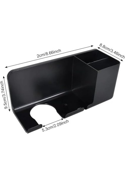Saç Kurutma Makinesi Tutucu Banyo Organizeri: Duvara Monte Edilebilir, Pratik Depolama Çözümü (Siyah)