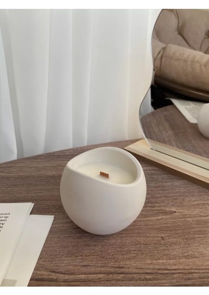 Ahşap Fitilli Soya Mumu - Dekoratif Kavanoz