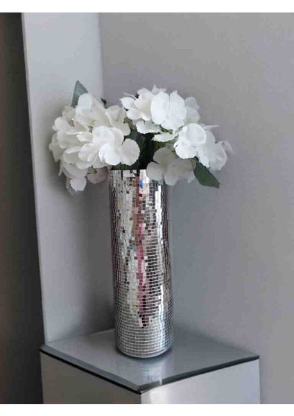 Işıltı Home Design Aynalı Cam Vazo Uzun Boy