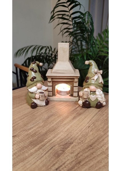 Şömine Başında Kahveci Şans Cüceleri ( Gnome , Burnuk ) modelleri
