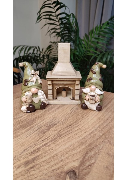 Şömine Başında Kahveci Şans Cüceleri ( Gnome , Burnuk ) indirimleri