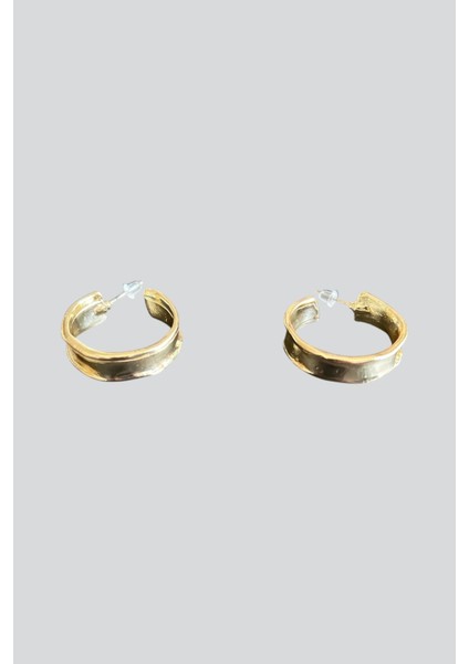 Gold Dokulu Halka Küpe
