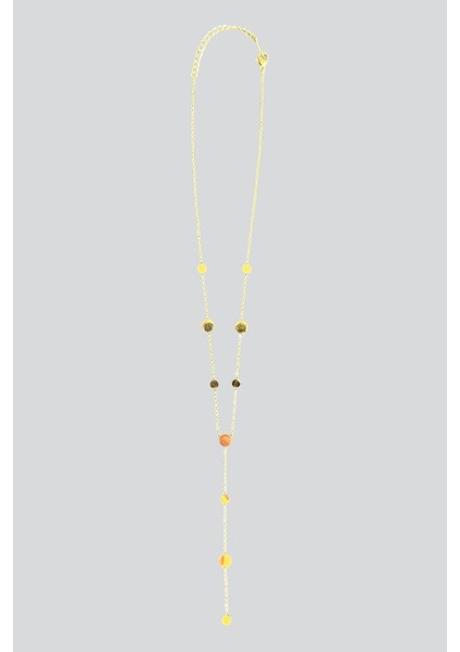 Gold Yuvarlak Detay Kolye