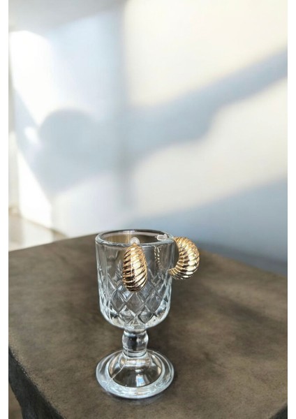 Gold Dokulu Damla Küpe