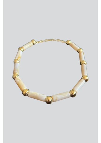 Gold Detay Kemik Kolye