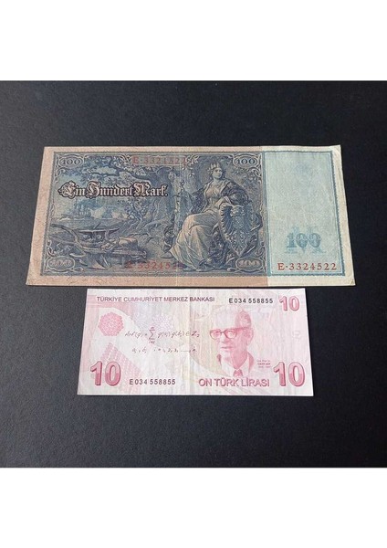 399636834CFE8EB332 1910 Almanya 100MARK Temiz+/çt Eski Yabancı Kağıt Para