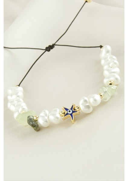 Deniz Yıldızı Kırık Doğaltaşlı Inci Bileklik fiyatları