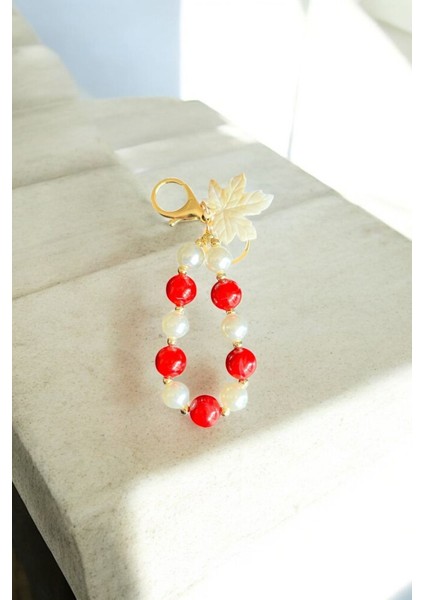 Incili Yaprak Detay Anahtarlık Çanta Charmı modelleri