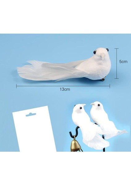 Strafor Güvercin Yapay Tüylü Simli 11*4 cm Dekoratif Ev Ofis Yılbaşı Süsü 1 Adet modelleri