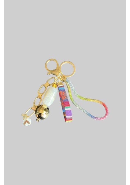 Taşlı Disko Topu Detay Anahtarlık Çanta Charmı