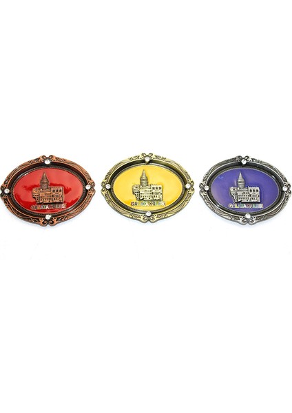 Istanbul Temalı Metal Magnet Galata Kulesi Kabartmalı