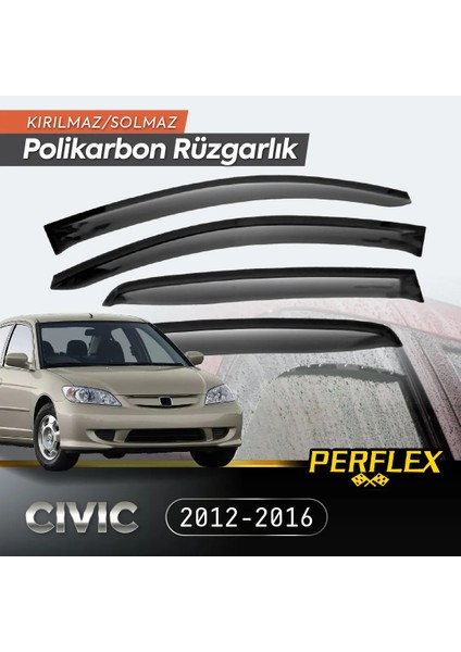 Perflex Polikarbon Kırılmaz Rüzgarlık V2 Mugen Honda Civic 2001-2006