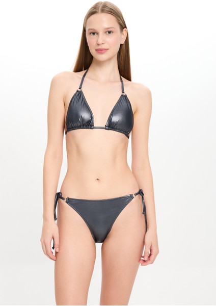Kadın Deri Görünümlü Küçük Üçgen Bikini Takımı 25SW027ST