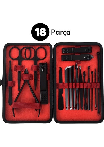 18 Parça Çanta Tipi Manikür Pedikür Tırnak Bakım Seti modelleri
