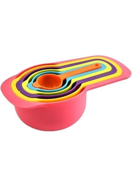 Pratik Ölçü Kaşığı Kabı 5li Şeker Baharat Sıvı Ölçer Aparat