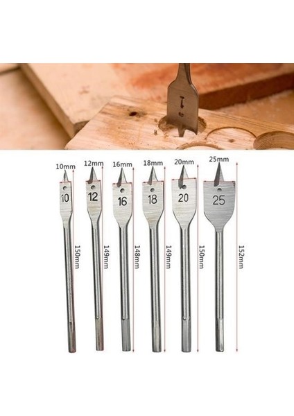 6 Parça Tahta Ahşap Oyma Yaprak Matkap Ucu Seti