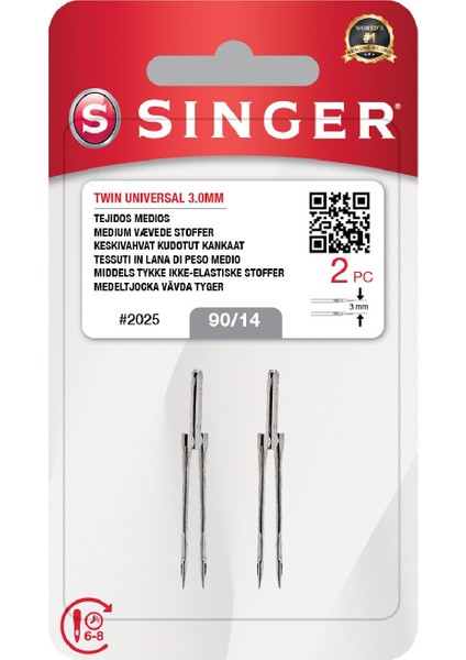 Çift Iğne 3mm. (2'Li Blister/14 No.)