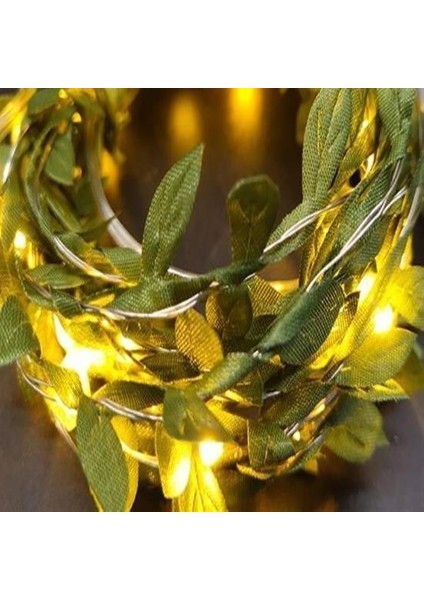Yapraklı Dekorlu3 Metre Peri LED Pilli Işık Yılbaşı Aydınlatma