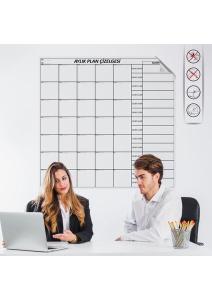 Aylık Planlayıcı Manyetik Duvar Stickerı Takvim Plan Çizelgesi