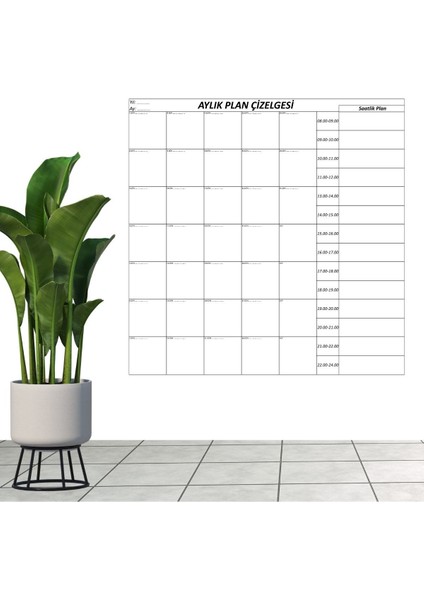 Aylık Planlayıcı Manyetik Duvar Stickerı Takvim Plan Çizelgesi