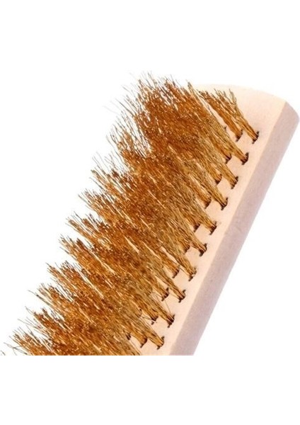 Metal Telli Fırça Ahşap Saplı Pas Kir Sökme Temizleme Fırçası