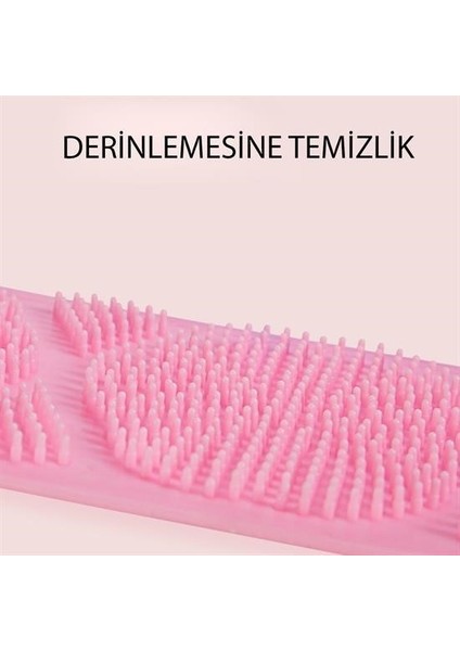 Çift Taraflı Banyo Hamam Lifi Silikon Masajlı Yumuşak Duş Lifi Uzun Ömürlü Hazır Banyo Keses