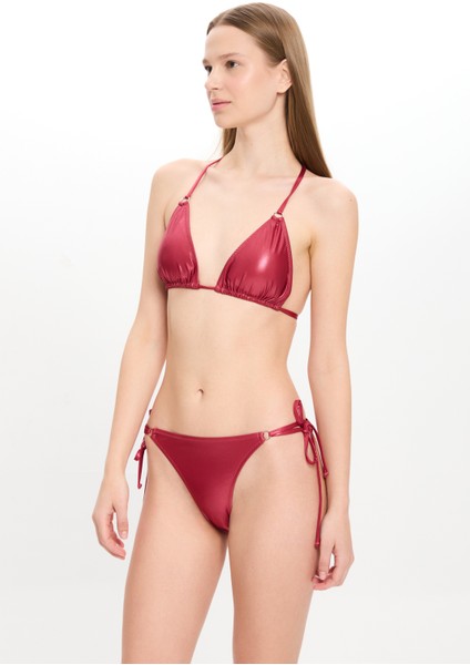 Kadın Deri Görünümlü Küçük Üçgen Bikini Takımı 25SW027ST modelleri