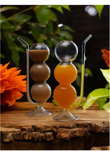 Pipetli Boğumlu Cam Bardak