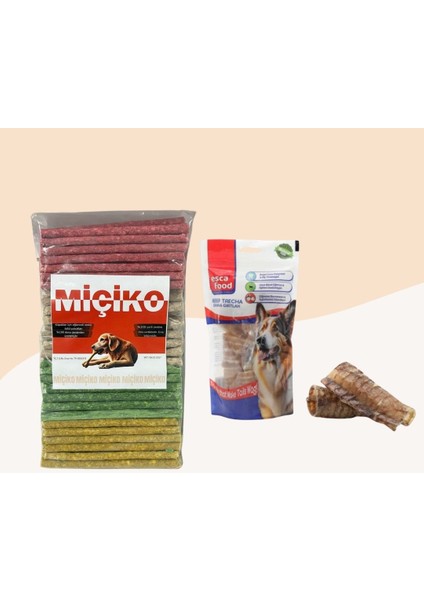 100LÜ Renkli Munchy Köpek Ödülü + Dana Gırtlak 100GR