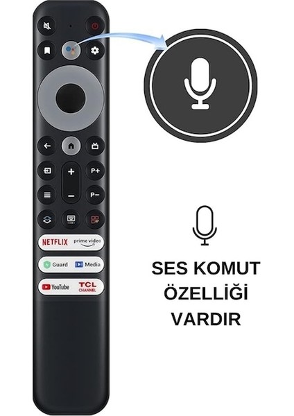 RC902V Rmr1 Netflıx-Prıme Vıdeo-Guard-Medıa-Youtube-Tcl Channel Tuşlu Ses Komutlu Lcd-Led Tv