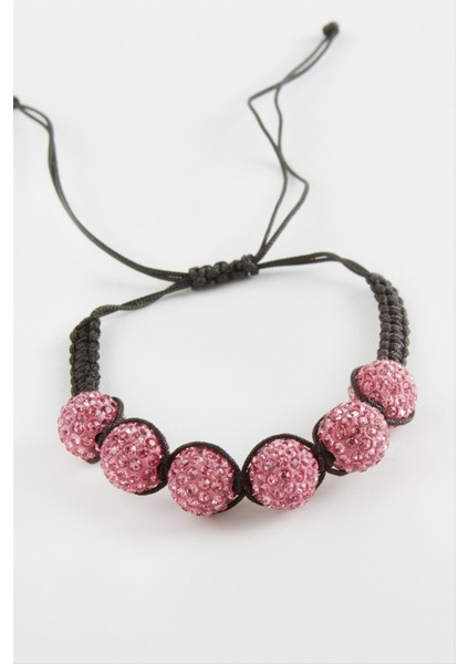 Top Taşlı Makrome Örgülü Bileklik