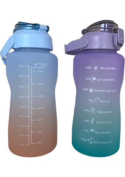 Günlük Motivasyon Su Matarası 2 Litre