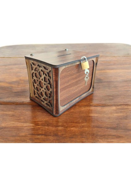 Ctr- Kumbara - Parabox Ahşap Tip Box (Ceviz-Kemençe5)