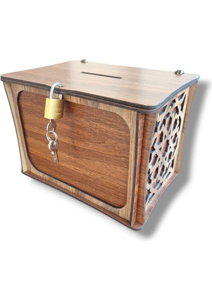 Ctr- Kumbara - Parabox Ahşap Tip Box (Ceviz-Kemençe5)