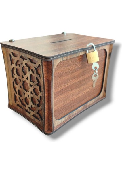 Ctr- Kumbara - Parabox Ahşap Tip Box (Ceviz-Kemençe5)
