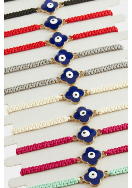 Çiçek Nazar Makrome Örgülü Bileklik