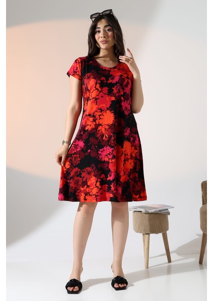 Moda Kadın Büyük Beden Viskon Iç Göstermez Çan Elbise indirimleri