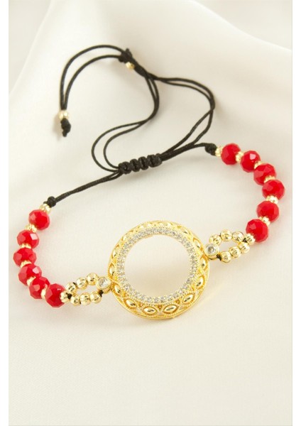 Çyrek Altın Koyulabilir Kristal Taşlı Bileklik