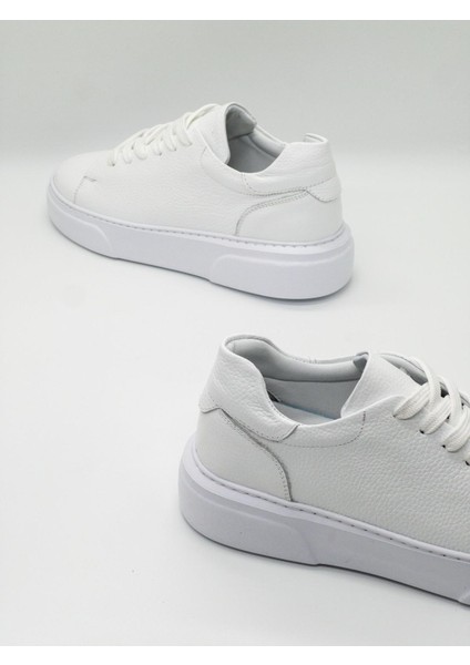 %100 Deri Günlük Erkek Sneaker Beyaz-Beyaz indirimleri