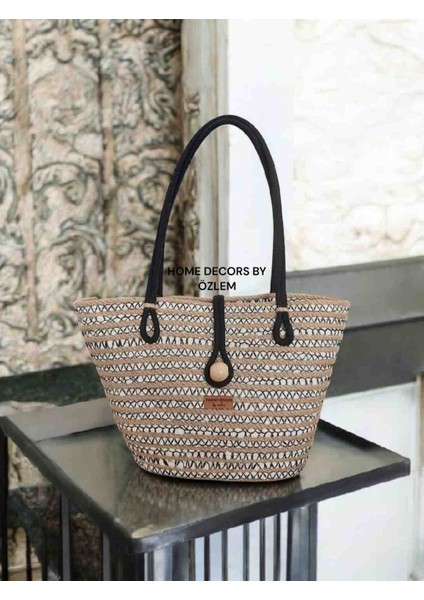 Hasır Omuz Çantası Plaj Çantası Günlük Çanta Midi Çanta El Çantası Kol Çantası Handmade