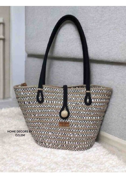 Hasır Omuz Çantası Plaj Çantası Günlük Çanta Midi Çanta El Çantası Kol Çantası Handmade fırsatları