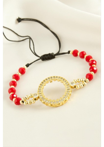 Çyrek Altın Koyulabilir Kristal Taşlı Bileklik